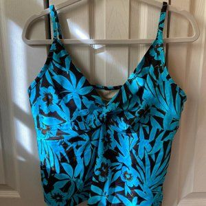 Marigo Tankini Top, Teal & Brown, 16